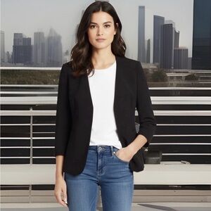 Theory Women’s Size 4 Open Front Collarless Blazer. Black. Excellent Condition.